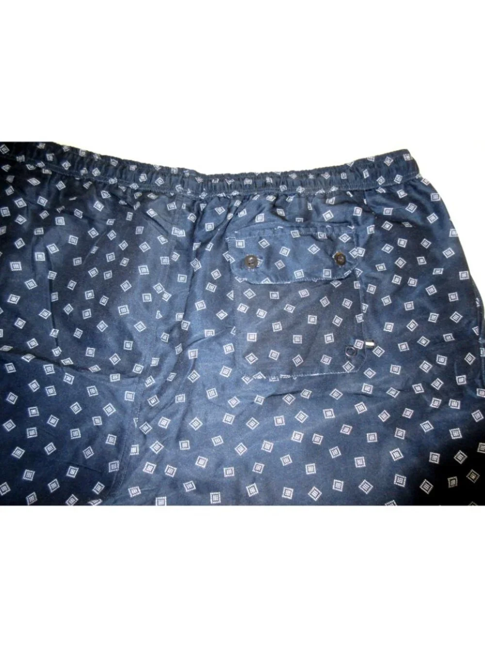 Oobe Brand Men's Kona Swim Trunks Navy Blue White Dotted Squares Sizes NWT